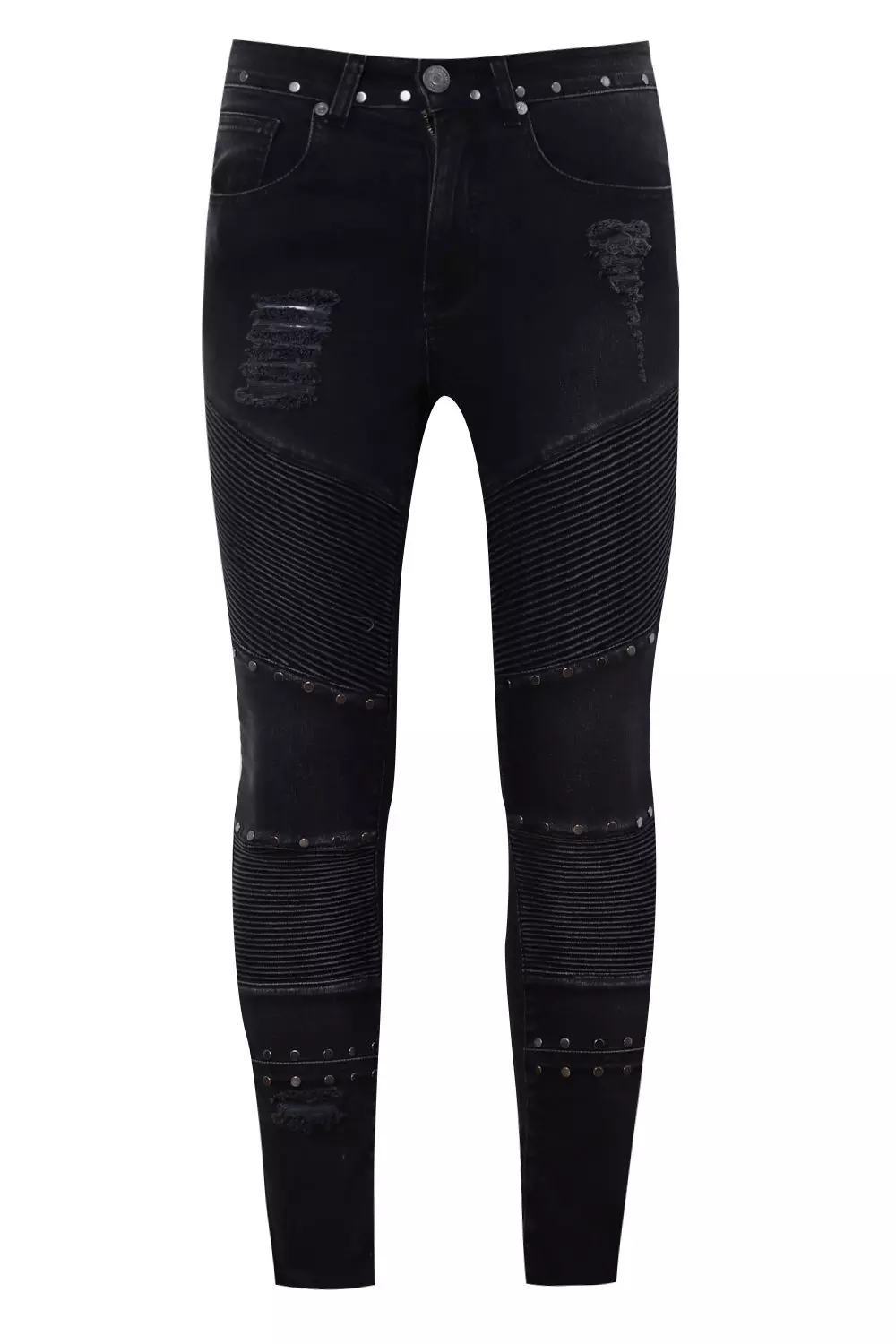 Black studded jeans sale